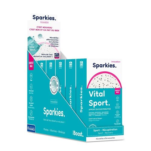 VITAL SPORT. Solution pour boisson. Récupération & hydratation, Électrolytes. Spiruline. Goût Fruit du dragon