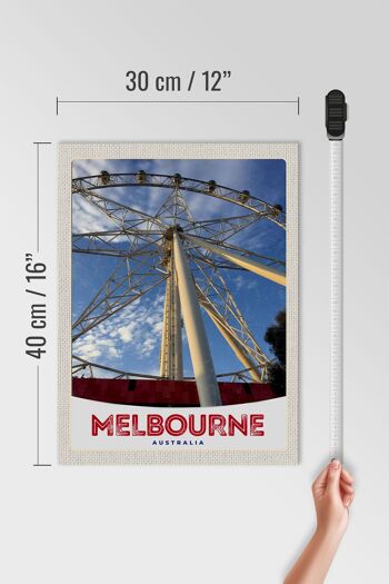 Panneau en bois voyage 30x40cm Melbourne Australie Grande roue 4