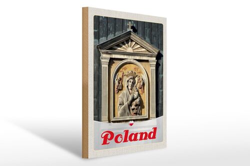Holzschild Reise 30x40cm Polen Europa Architektur Urlaub