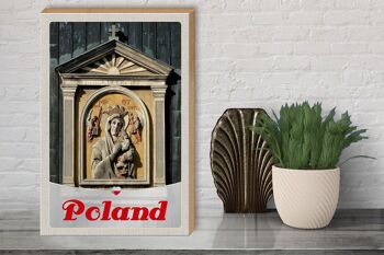 Panneau en bois voyage 30x40cm Pologne Europe architecture vacances 3