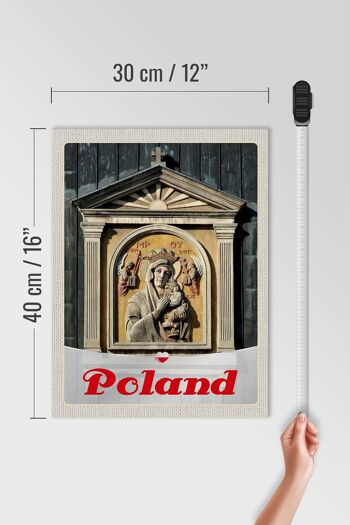 Panneau en bois voyage 30x40cm Pologne Europe architecture vacances 4