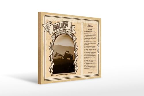 Holzschild Berufe 40x30cm Bauer wetterfest Traktorliebhaber
