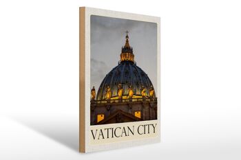 Panneau en bois voyage 30x40cm architecture Vatican église vacances 1