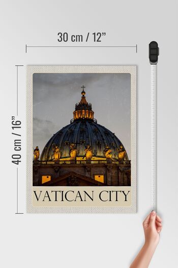 Panneau en bois voyage 30x40cm architecture Vatican église vacances 4