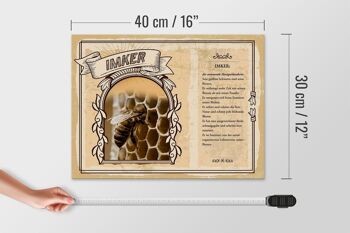 Panneau en bois métiers 40x30cm apiculteur bourdonnant extracteur de miel 4