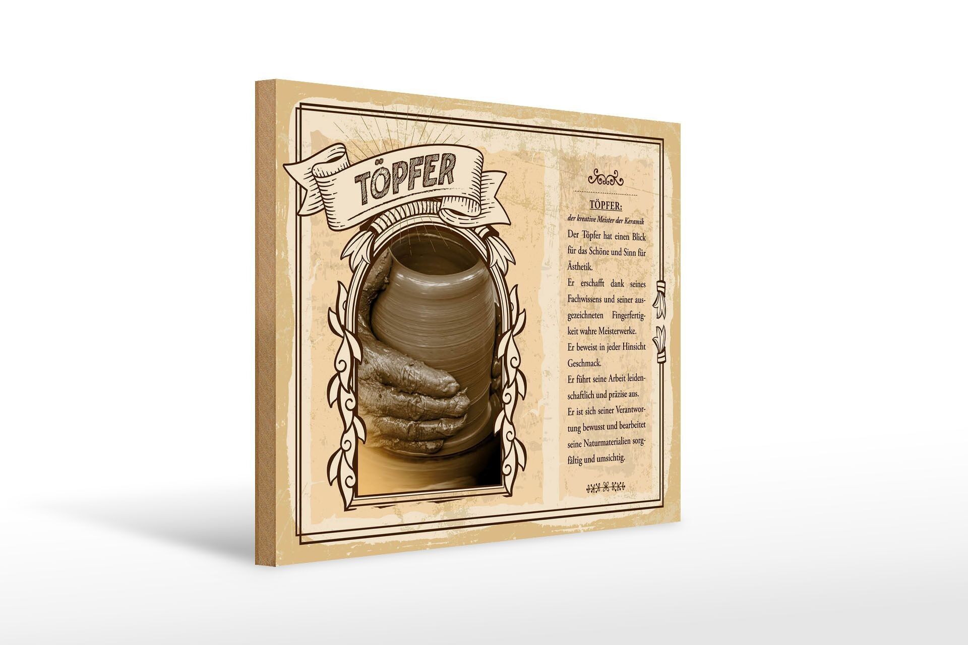 Wooden sign professions potter master creative gift 40x30cm