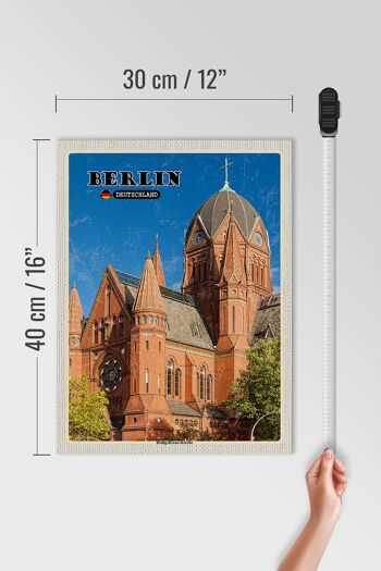 Panneau en bois villes Berlin Église Sainte-Croix 30x40cm 4