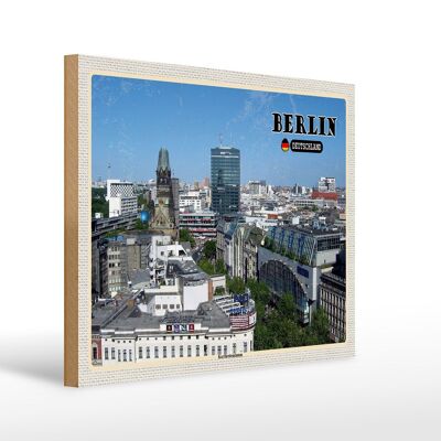 Cartel de madera ciudades Berlín capital Kurfürstendamm 40x30cm