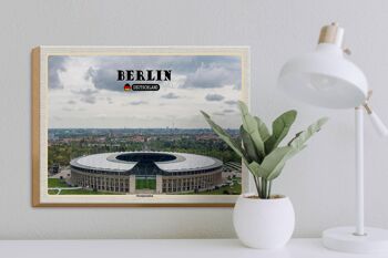 Panneau en bois villes Stade olympique de Berlin Allemagne 40x30cm 3