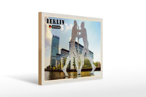 Holzschild Städte Berlin Skulptur 40x30cm