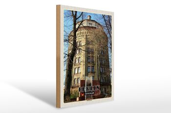 Panneau en bois villes Berlin Allemagne château d'eau 30x40cm 1