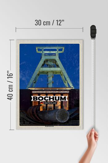 Panneau en bois villes Musée minier de Bochum Allemagne 30x40cm 4