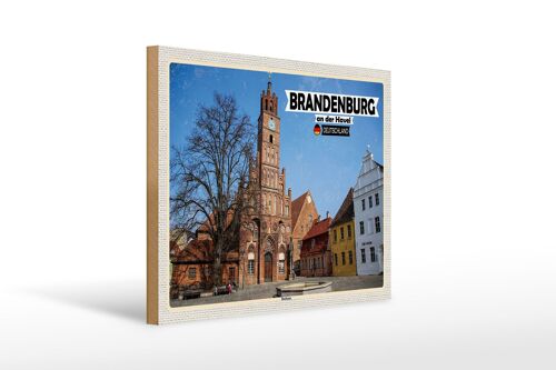 Holzschild Städte Brandenburg an der Havel Rathaus 40x30cm