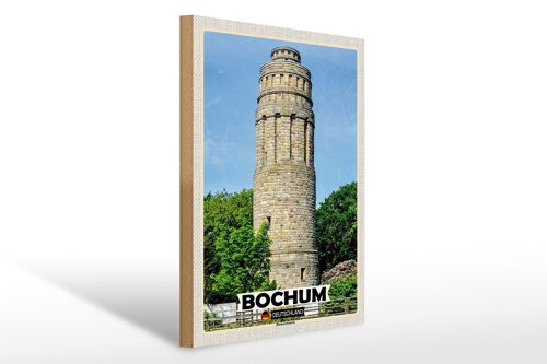 Holzschild Städte Bochum Bismarckturm Architektur 30x40cm
