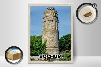 Panneau en bois villes Bochum Bismarck Tower architecture 30x40cm 2