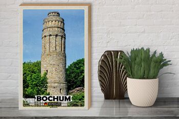 Panneau en bois villes Bochum Bismarck Tower architecture 30x40cm 3