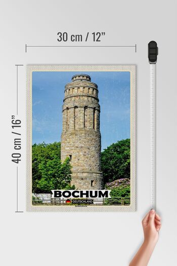 Panneau en bois villes Bochum Bismarck Tower architecture 30x40cm 4