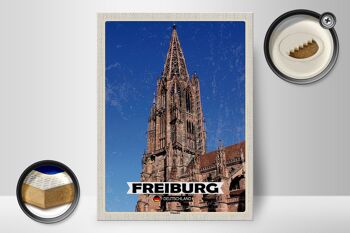 Panneau en bois villes Fribourg Allemagne Münster Trip 30x40cm 2