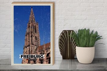 Panneau en bois villes Fribourg Allemagne Münster Trip 30x40cm 3