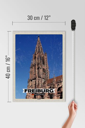 Panneau en bois villes Fribourg Allemagne Münster Trip 30x40cm 4