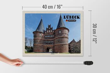 Panneau en bois villes Lübeck Allemagne Holstentor 40x30cm 4