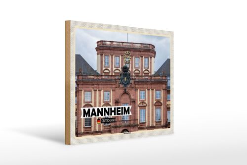 Holzschild Städte Mannheim Deutschland Barockschloss 40x30cm
