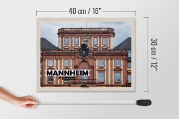 Panneau en bois villes Mannheim Allemagne château baroque 40x30cm 4