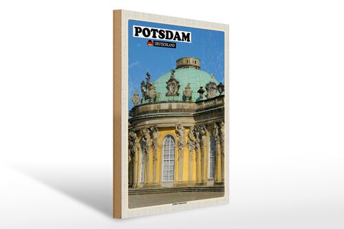 Holzschild Städte Potsdam Schloss Sanssouci 30x40cm