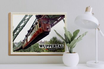Panneau en bois villes Wuppertal Allemagne chemin de fer suspendu 40x30cm 3