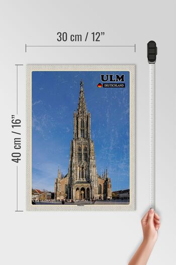 Panneau en bois villes Ulm Allemagne Münster 30x40cm 4