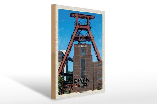 Holzschild Städte Essen Deutschland Zeche Zollverein 30x40cm