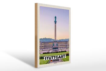 Panneau en bois villes Stuttgart Allemagne Schlossplatz 30x40cm 1
