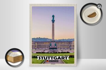 Panneau en bois villes Stuttgart Allemagne Schlossplatz 30x40cm 2