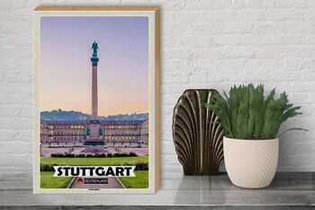 Panneau en bois villes Stuttgart Allemagne Schlossplatz 30x40cm 3