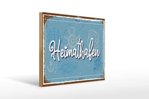 Holzschild Spruch 30x40cm Heimathafen