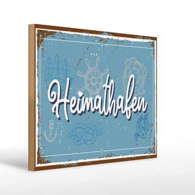 Holzschild Spruch 30x40cm Heimathafen