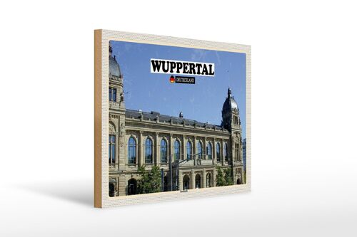 Holzschild Städte Wuppertal Deutschland Stadthalle 40x30cm