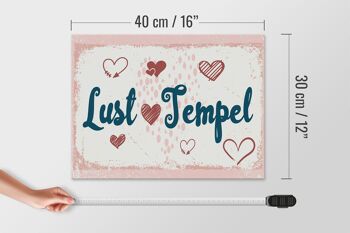 Panneau en bois disant 30x40cm Lust Temple rose heureux 4