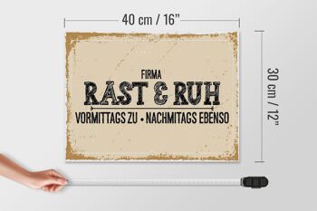 Panneau en bois indiquant 30x40cm société Rast & Ruh matins 4