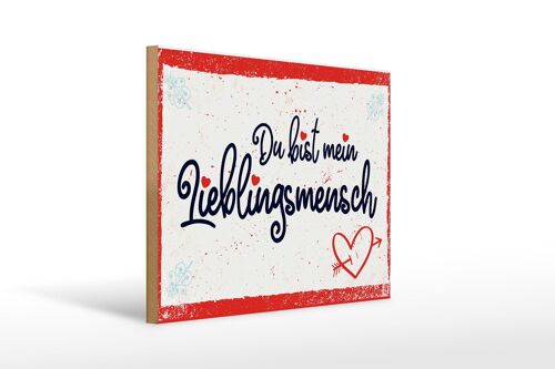 Holzschild Spruch 30x40cm Du bist mein Lieblingsmensch