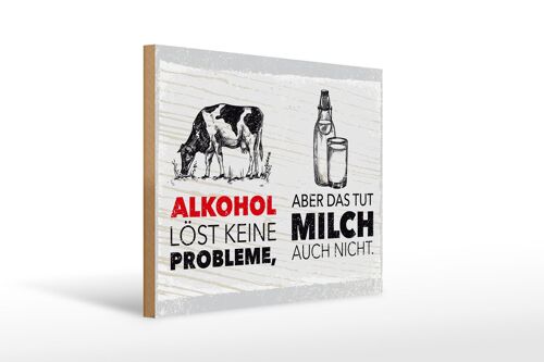 Holzschild Spruch 30x40cm löst keine Probleme