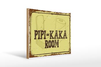 Panneau en bois indiquant Chambre Pipi-Kaka 30x40cm 1