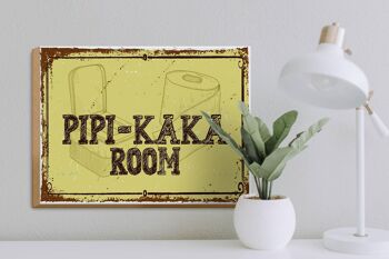 Panneau en bois indiquant Chambre Pipi-Kaka 30x40cm 3