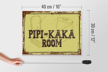 Panneau en bois indiquant Chambre Pipi-Kaka 30x40cm 4