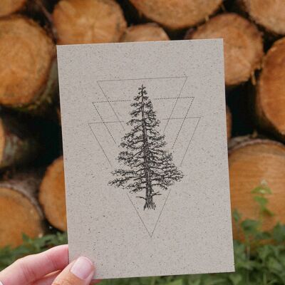 Grass paper card Into the woods