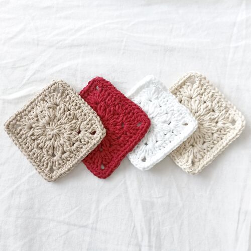 Carré Granny Square en Coton et fibres recyclés neufs