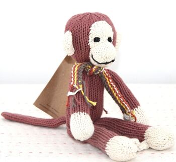 Peluche singe à longues pattes - Peluche éco-responsable en coton biologique - JOSEPH - Kenana Knitters 2