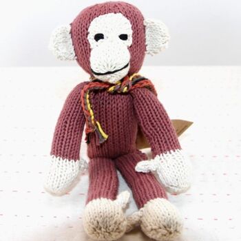 Peluche singe à longues pattes - Peluche éco-responsable en coton biologique - JOSEPH - Kenana Knitters 3