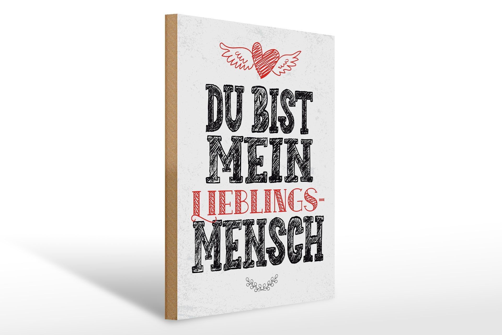 Cartello in legno con scritta 30x40 cm Sei la mia persona preferita rosso