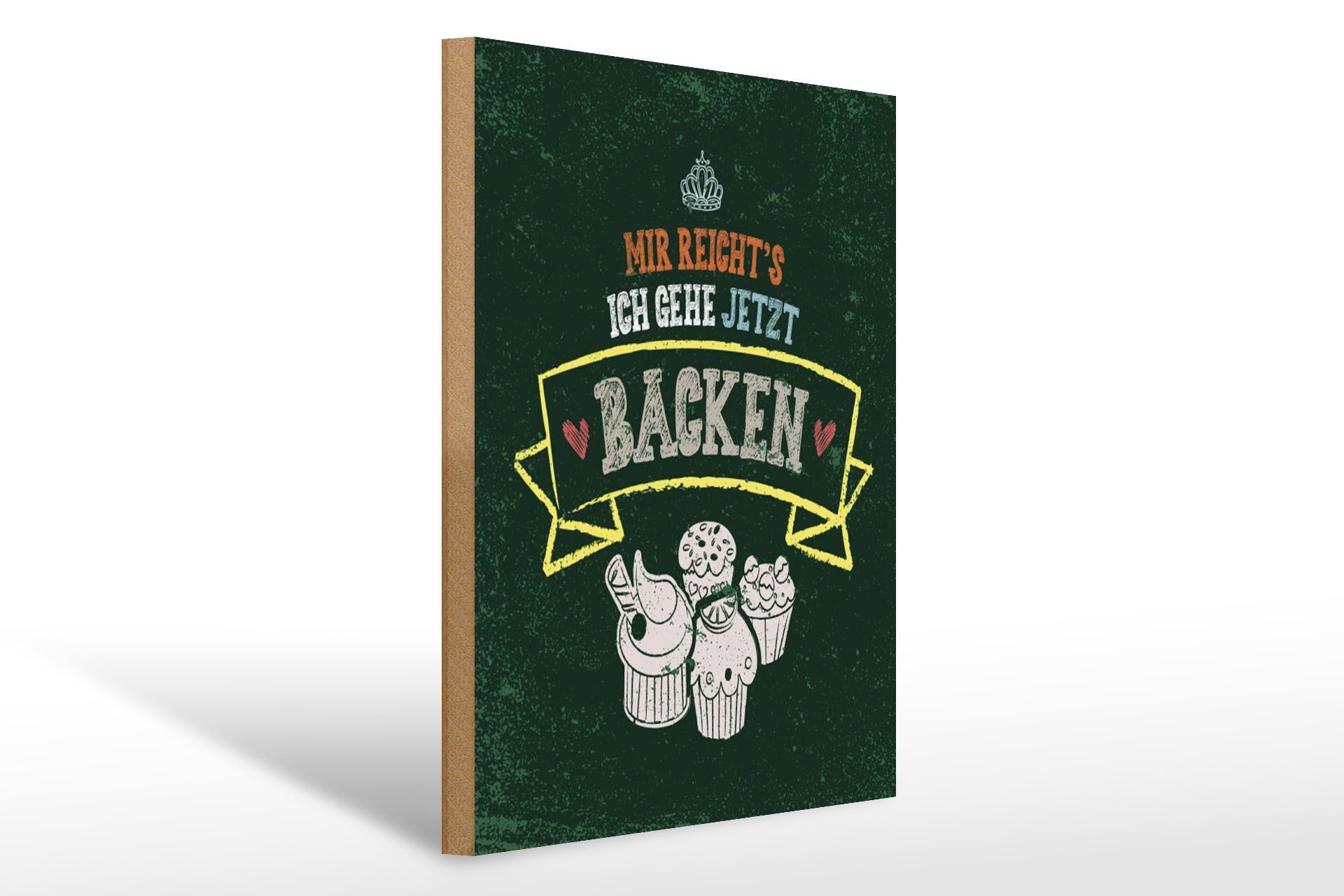 Cartello in legno con scritta 30x40 cm Ne ho abbastanza, vado a cuocere il verde